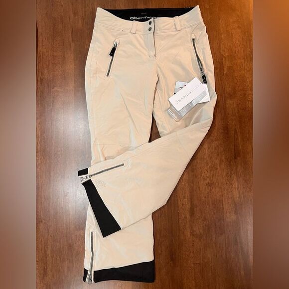 NWT Obermeyer Birmingham Insulated Ski Pants Beige Waterproof Snow Size 10 - Picture 10 of 10